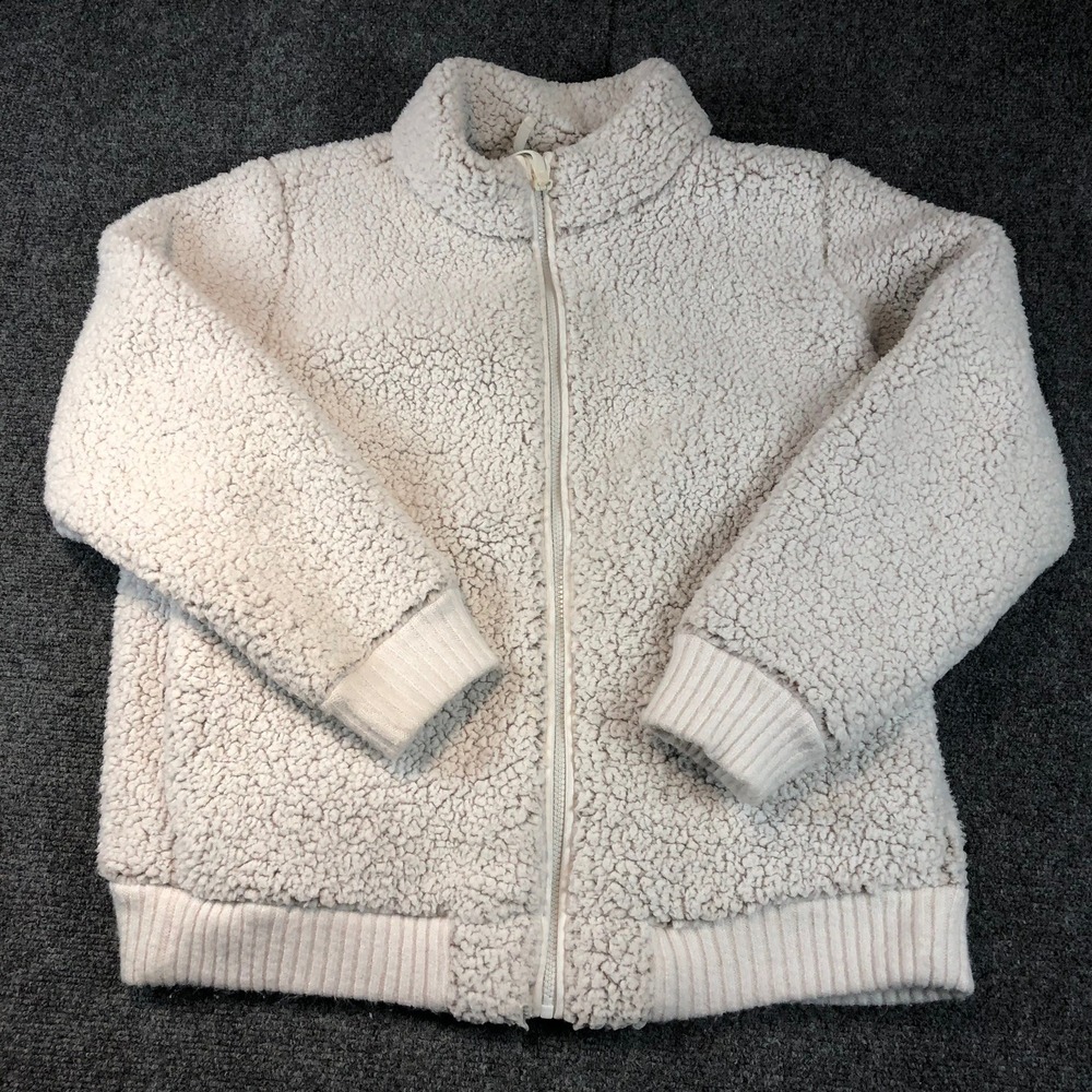 Vintage America Cream Sherpa Jacket 1X Full Zip Plush Cozy Soft Coat